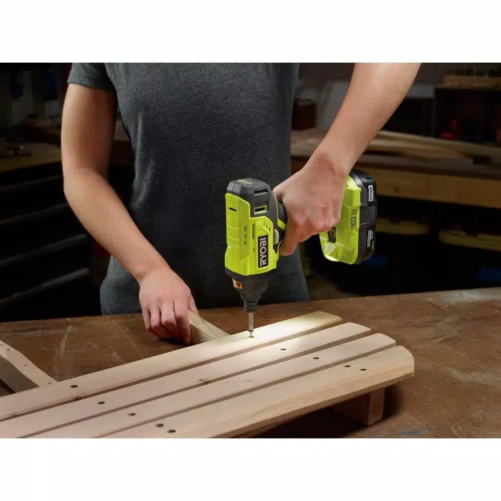 RYOBI 18V ONE+ Cordless 2-Tool Combo Kit with (2) 1.5Ah Batteries, Charger, Bag & 70-Piece Impact Rated Driving Kit