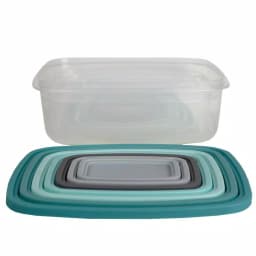 Unbranded 14-Piece Plastic Food Storage Container Set with Secure Snap-On Lids, Multi-Color thumbnail 4