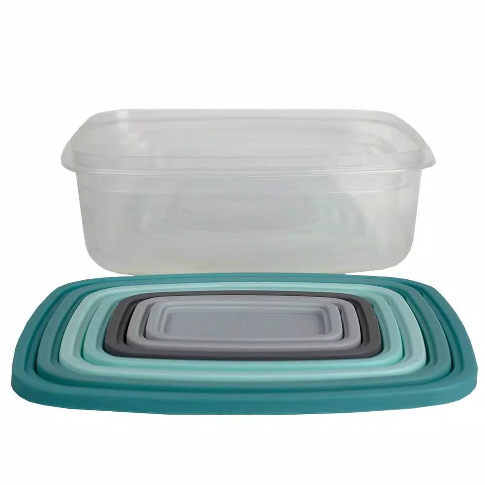 Unbranded 14-Piece Plastic Food Storage Container Set with Secure Snap-On Lids, Multi-Color