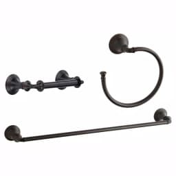 KOHLER Devonshire 3-Piece Bathroom Hardware Set - Towel Bar, Ring & Toilet Paper Holder - Oil-Rubbed Bronze thumbnail 1