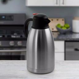 MegaChef 67.6 fl. oz. Stainless Steel Thermal Beverage Carafe with Black Lid thumbnail 2