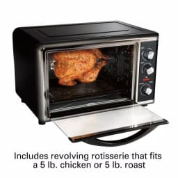 Hamilton Beach 1500-Watt 12-Slice Countertop Convection Toaster Oven with Rotisserie, Black thumbnail 6
