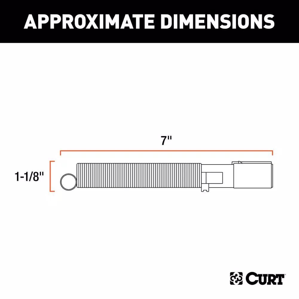 CURT 6-Way Round Trailer Connector Plug with Spring (Trailer Side)