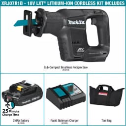 Makita 18V LXT Sub-Compact Brushless Cordless Reciprocating Saw Kit (2.0 Ah) thumbnail 2