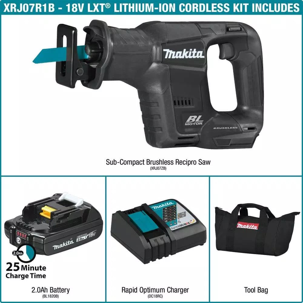 Makita 18V LXT Sub-Compact Brushless Cordless Reciprocating Saw Kit (2.0 Ah)