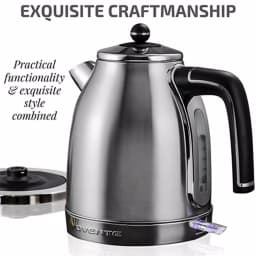 Ovente KS777 1.7L Stainless Steel Electric Kettle, 1500W Rapid Boil with Auto Shut-Off thumbnail 3