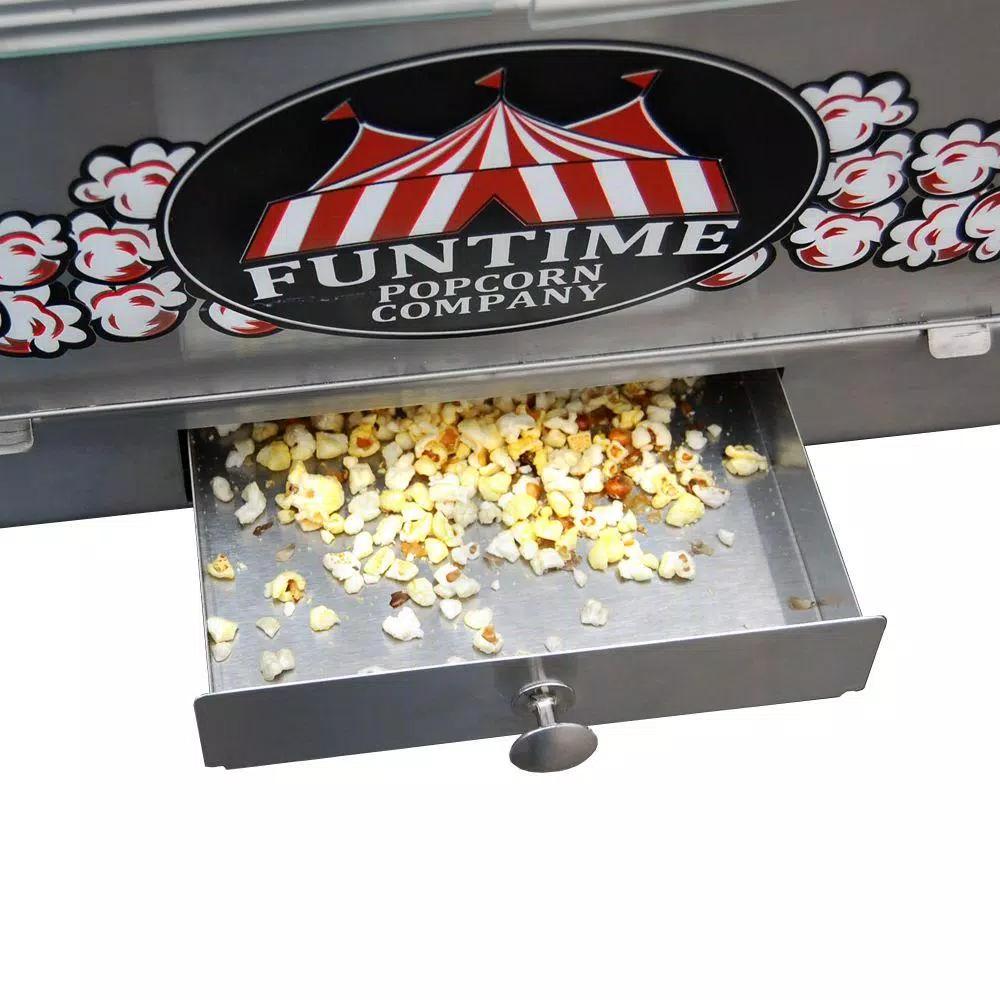 Funtime Palace 16 oz. Stainless Steel Hot Oil Popcorn Popper Machine with Tempered Glass