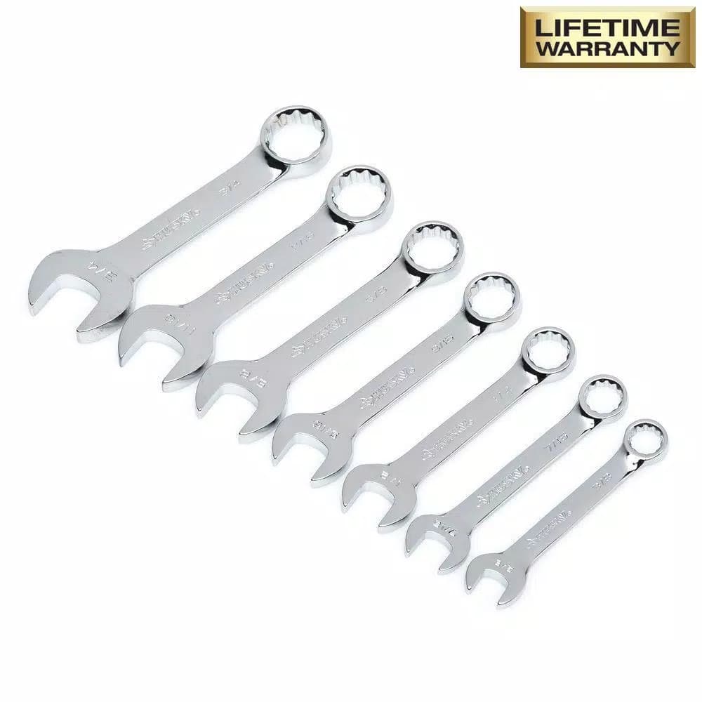 Husky 14-Piece Stubby Combination Wrench Set, SAE and Metric