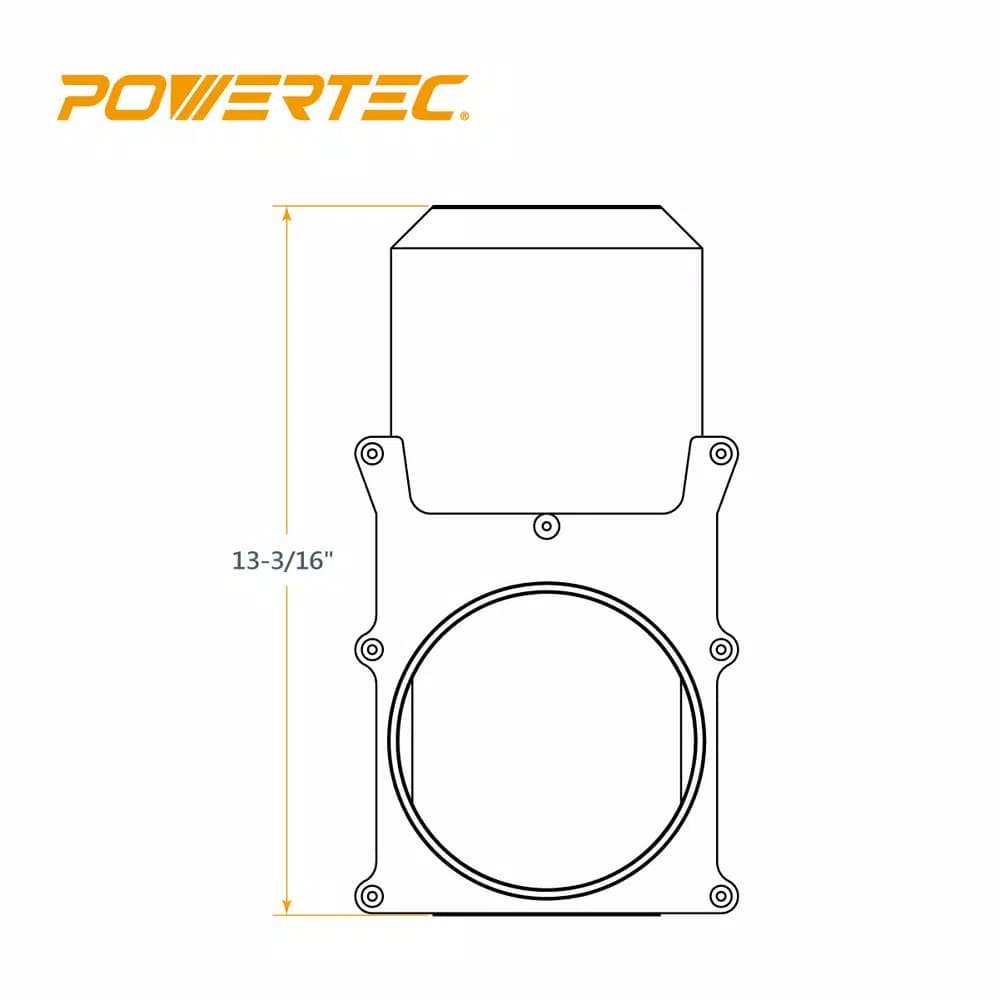 POWERTEC 6 in. Aluminum Blast Gate for Dust Collection Systems
