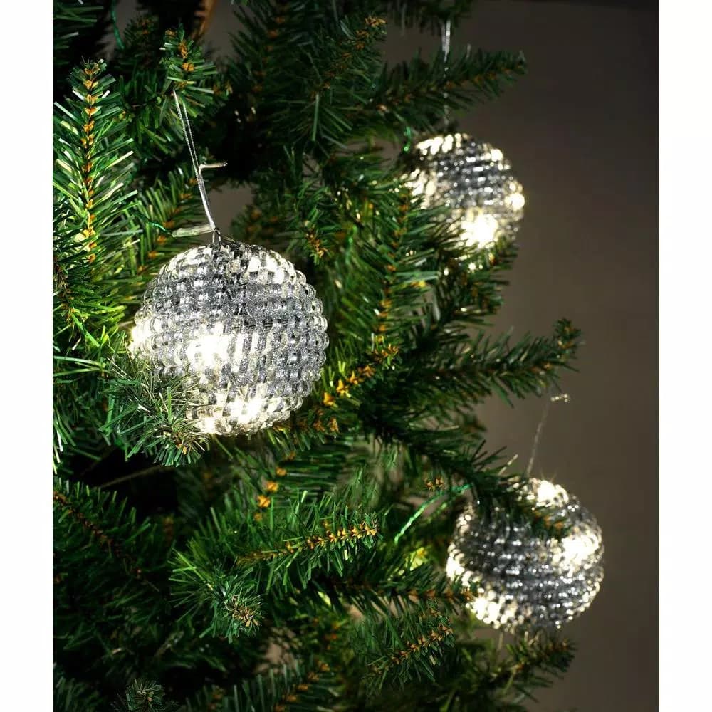 Unbranded Starlite Creations 4-Piece LED White Tinsel Wire Ornaments, 36-Light Specialty String Lights