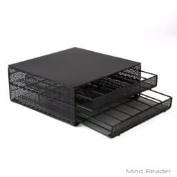 Mind Reader 72-Capacity Double K-Cup Storage Drawer, Black Metal Mesh Coffee Pod Organizer thumbnail 6