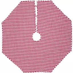 VHC Brands Emmie 48 in. Red Patchwork Christmas Tree Skirt - Hand-Quilted Cotton thumbnail 2