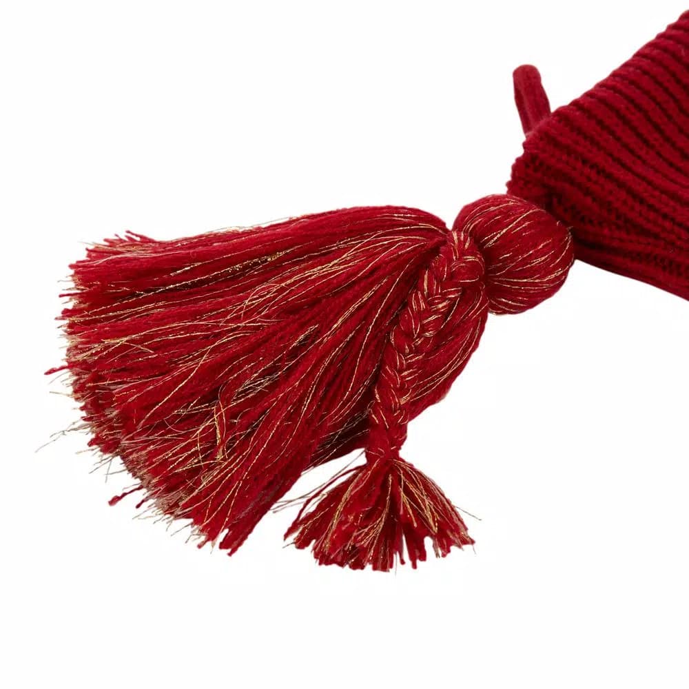Glitzhome 24 in. Red Knitted Acrylic Snowflake Christmas Stocking (2-Pack)