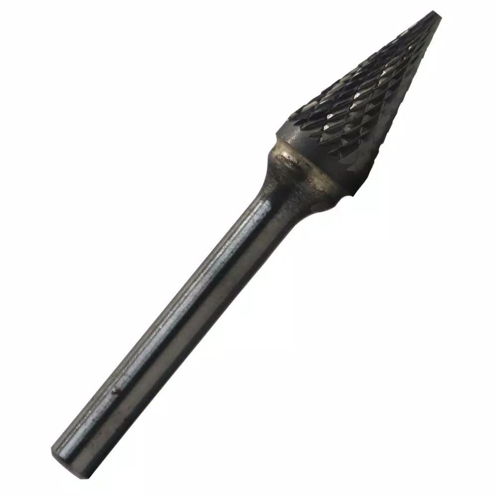 Drill America Solid Carbide Cone Burr Rotary File Bit, 1/4 in. Shank