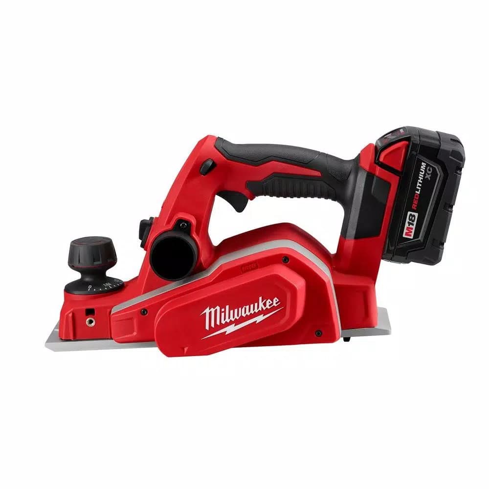 Milwaukee M18 18V Lithium-Ion 3-1/4 in. Cordless Planer Kit with 3.0 Ah Battery, Charger, and Tool Bag