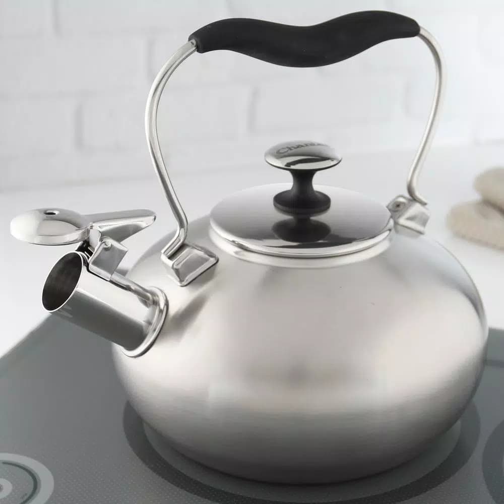 Chantal Tulip 7.2-Cup Stainless Steel Tea Kettle, Brushed Finish, Induction Compatible