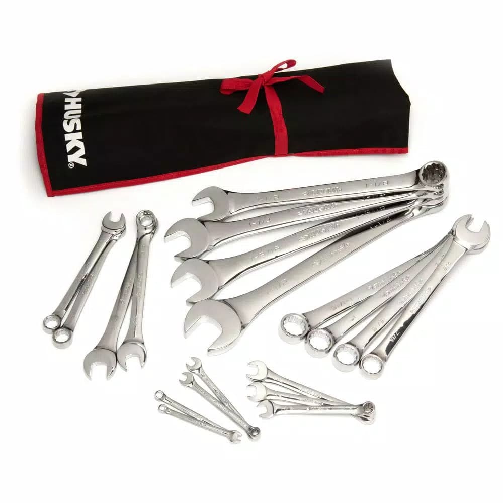 Husky 19-Piece SAE Ratcheting Combination Wrench Set