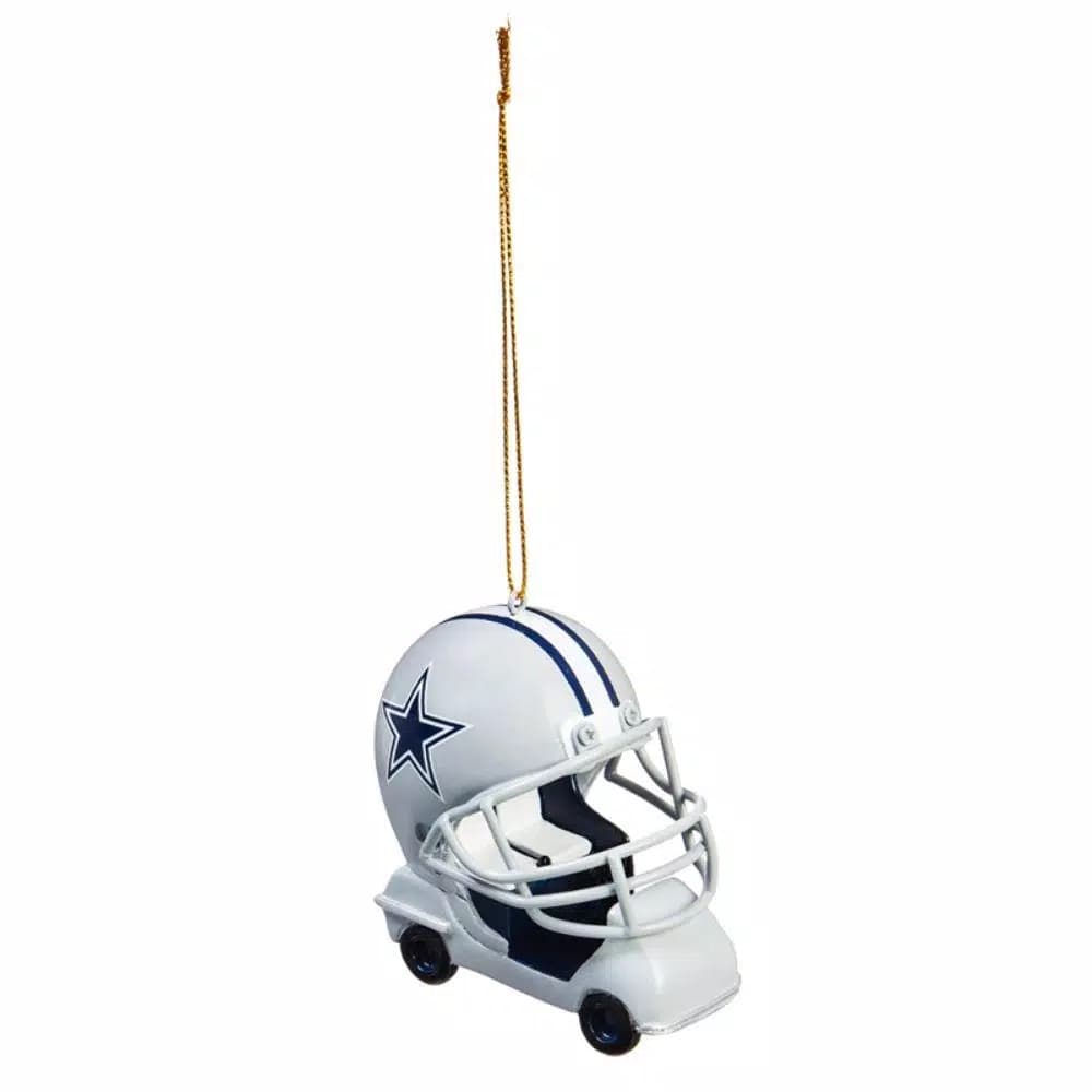 Team Sports America Dallas Cowboys NFL Field Car Christmas Ornament - 3 in. Resin Football Helmet Design