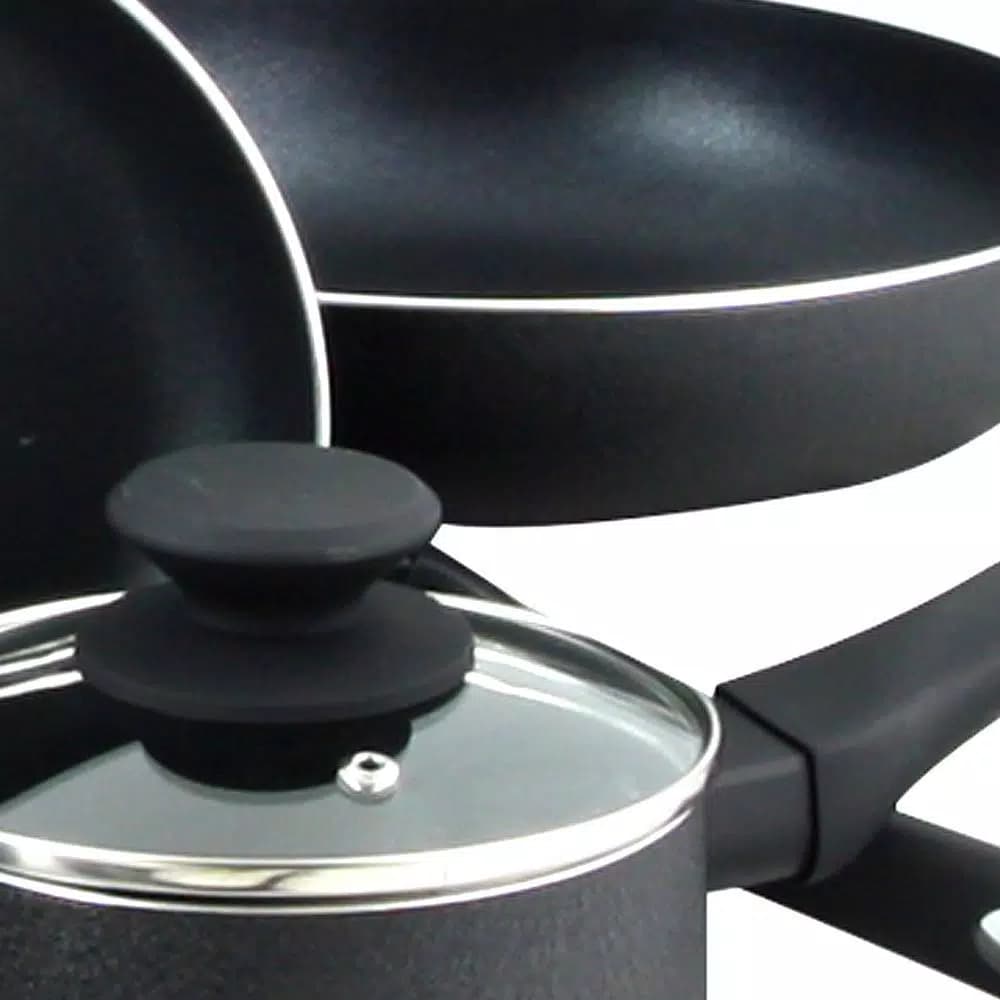 Oster Ashford 10-Piece Nonstick Aluminum Cookware Set, Black