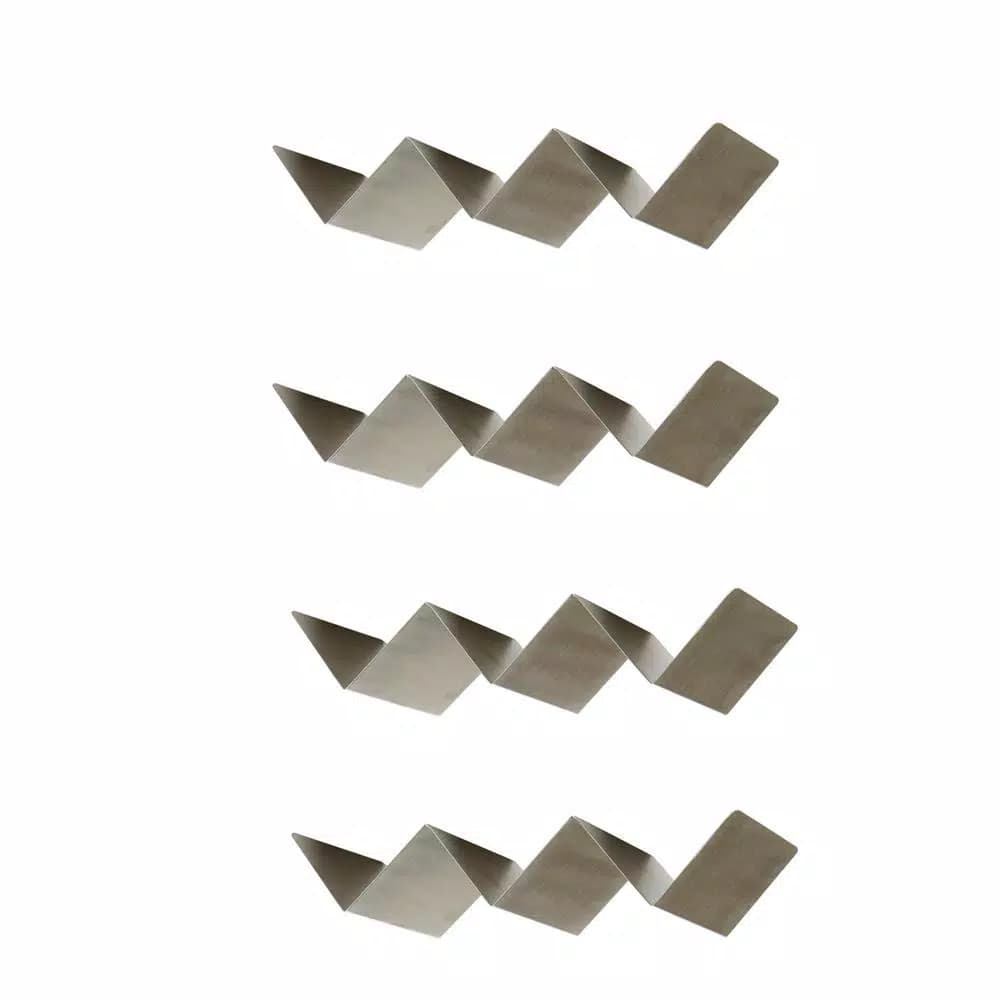 Unbranded Silver Stainless Steel Taco Holder Set, 4-Pack Serving Tray for Hard and Soft Shells, Grill Safe