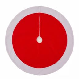 Glitzhome 42 in. Red and White Felt Christmas Tree Skirt - Traditional Holiday Decor thumbnail 1