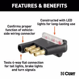 CURT 4-Way Flat Connector Tester for Trailer Wiring thumbnail 3