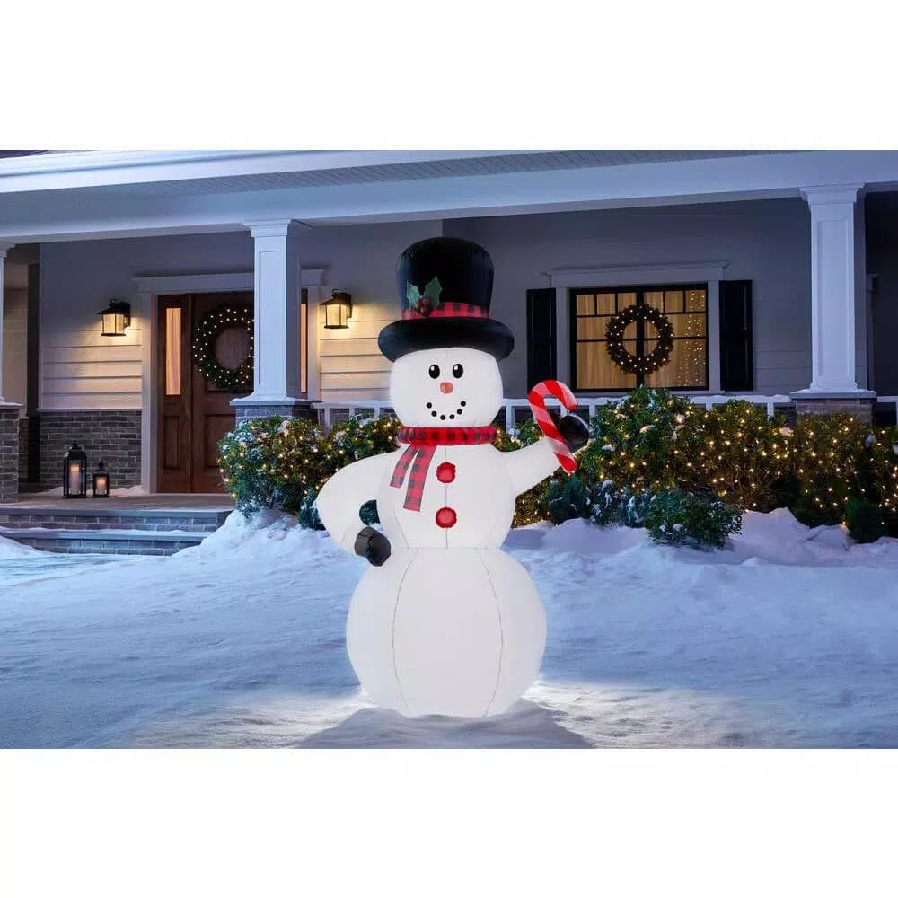 Home Accents Holiday Airblown Inflatables 6.5 ft. Snowman Christmas Yard Decoration with LED Lights