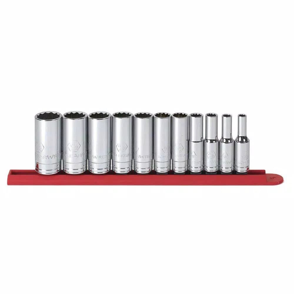 GearWrench 3/8 in. Drive SAE 12-Point Deep Socket Set, 11-Piece