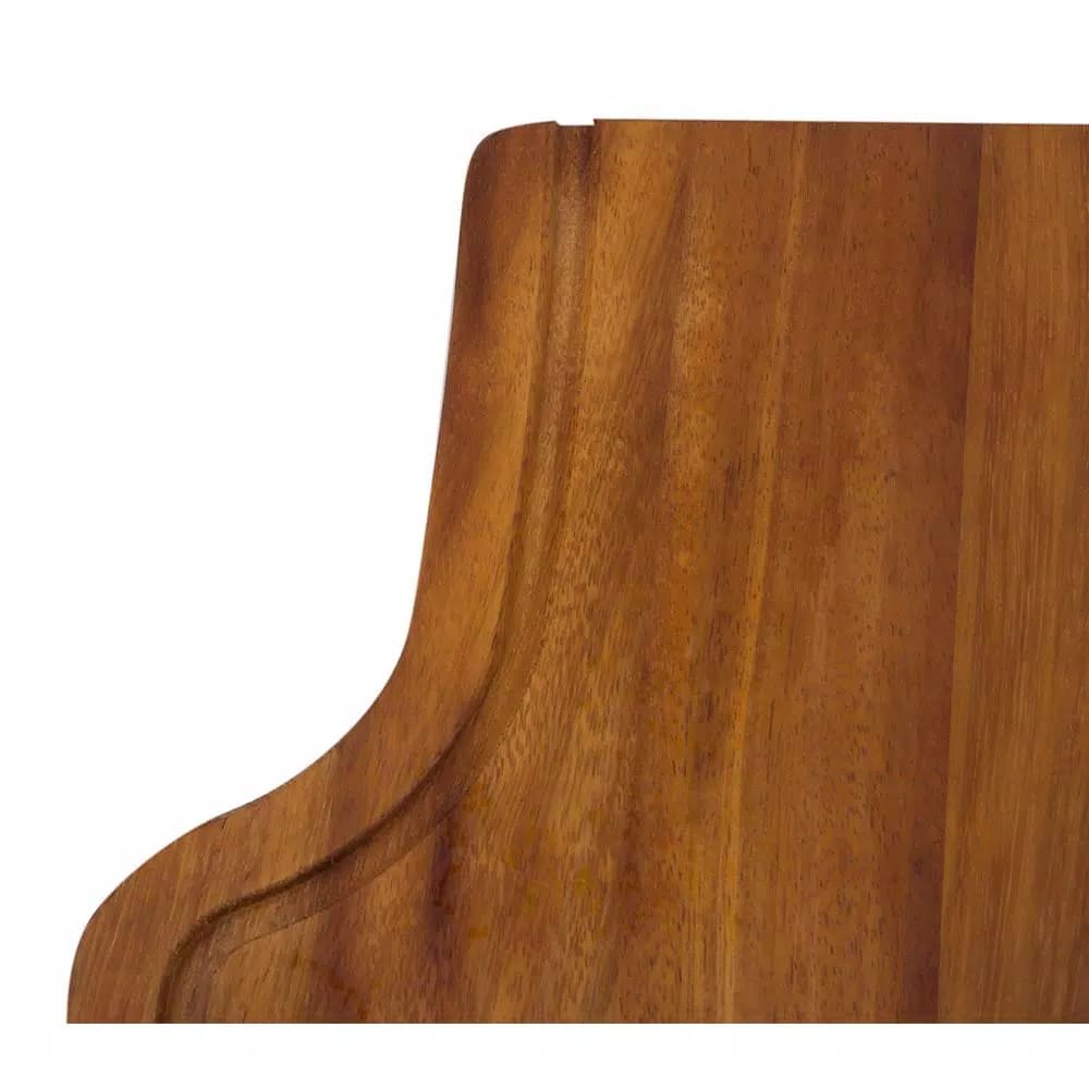 ALFI BRAND Iroko Wood Cutting Board - Large Rectangular Butcher Block for Chopping and Serving