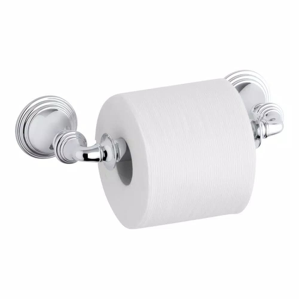 KOHLER Devonshire 3-Piece Bathroom Hardware Set - Towel Bar, Ring, and Toilet Paper Holder in Polished Chrome