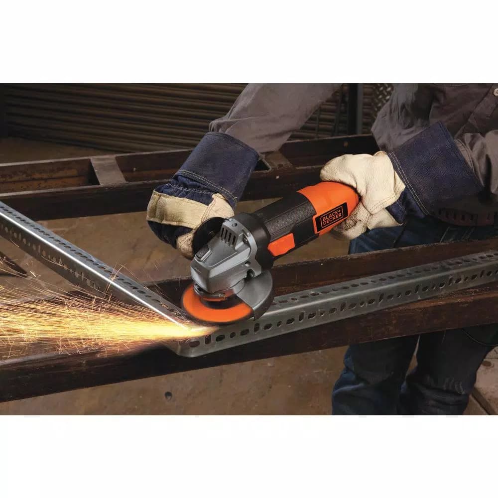 BLACK+DECKER BDEG400 4.5-in. 6.5 Amp Corded Angle Grinder, 10,000 RPM