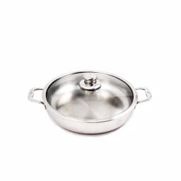 Swiss Diamond Premium Clad 5.8 qt. Stainless Steel Saute Pan with Glass Lid thumbnail 1
