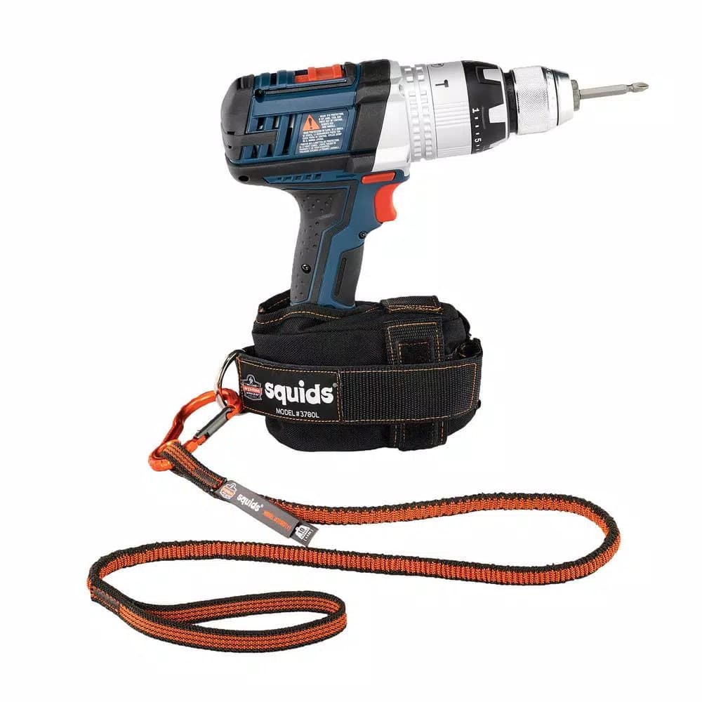 Ergodyne Squids 3191 Power Tool Tethering Kit with Single Carabiner Lanyard and Tool Trap