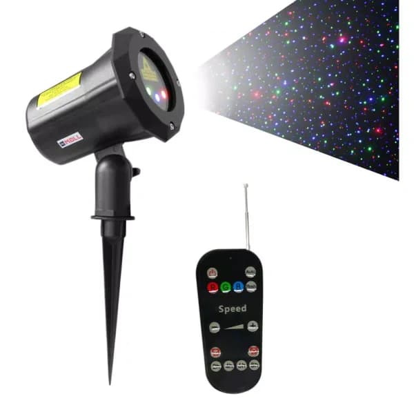 LEDMALL 3-Light Multi-Color Moving Laser Projector with Remote Control - RGB Holiday & Garden Decoration