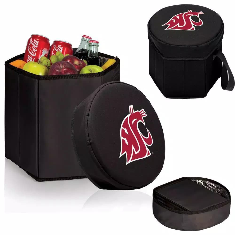 Picnic Time Washington State Cougars 12 Qt. Bongo Collapsible Soft-Side Cooler - Black