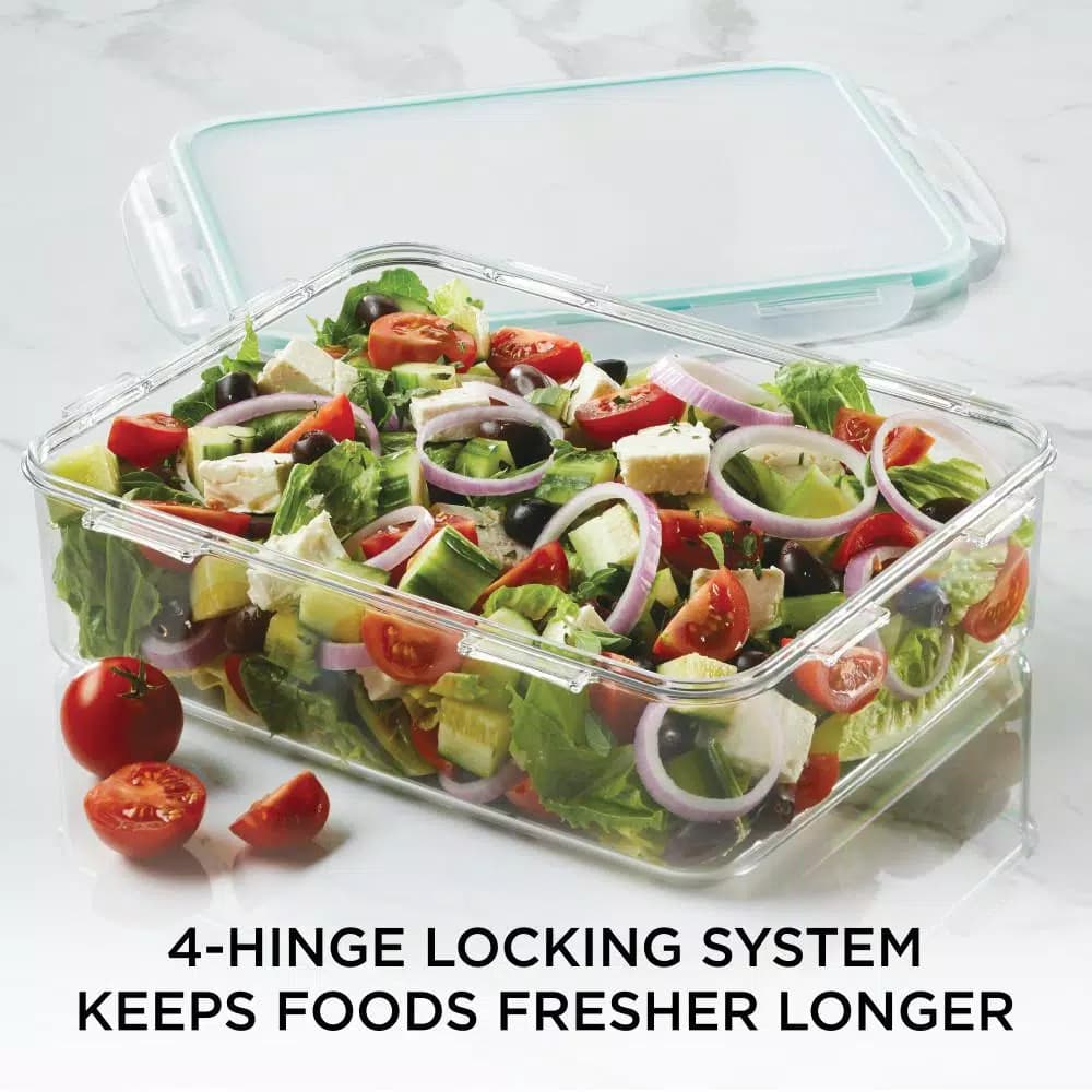 Lock & Lock Purely Better 132 oz Rectangular Food Storage Container, Tritan Plastic, Clear