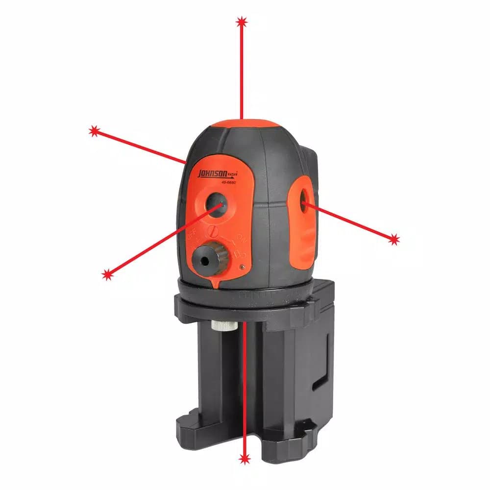 Johnson 5-Beam Self-Leveling Red Laser Level with Magnetic Multi-Functional Base