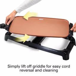 Hamilton Beach Reversible 200 sq. in. Durathon Ceramic Nonstick Electric Griddle, Black thumbnail 3