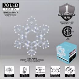 Kringle Traditions 20 in. 70-Light LED Cool White Folding Snowflake Decoration thumbnail 3