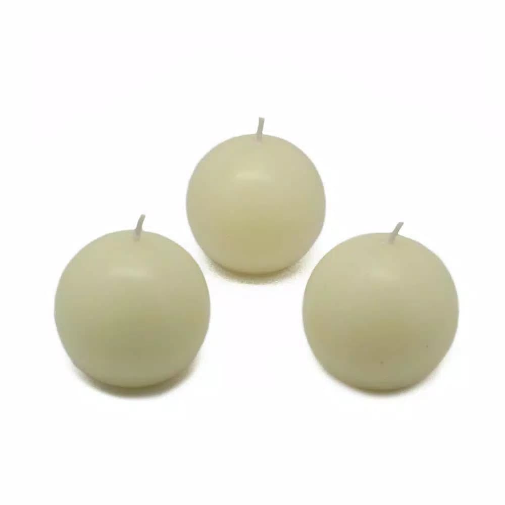 Zest Candle Biedermann and Sons 2 in. Ivory Ball Candles, 12-Pack