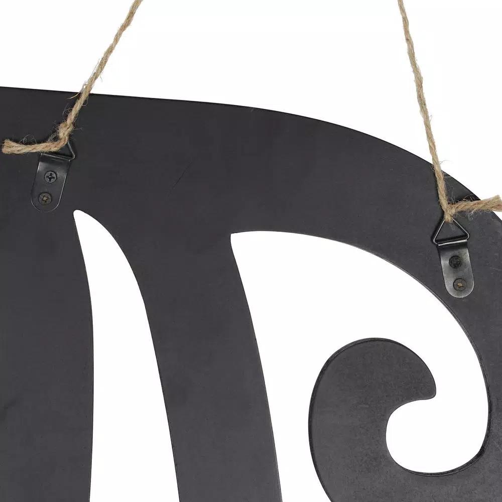 Decor Therapy 20 in. Black Script Letter A Matte MDF Wall Decor