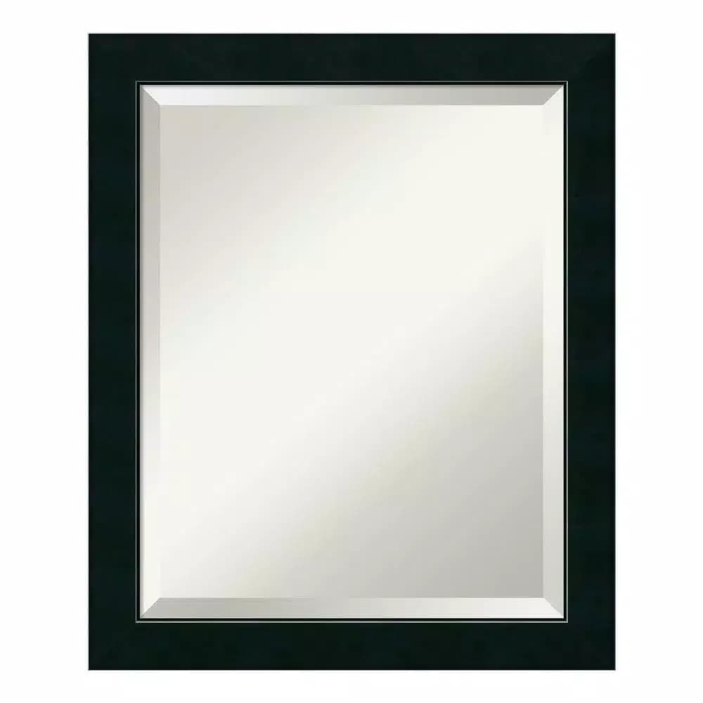Amanti Art Nero 19 in. W x 23.25 in. H Rectangular Framed Bathroom Vanity Mirror, Black