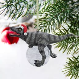 Design Toscano Blitzer the T-Rex Holiday Ornament, Hand-Painted Resin Dinosaur Collectible thumbnail 3
