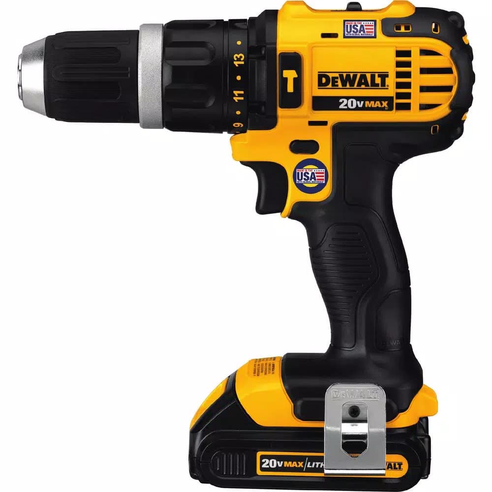DEWALT 20V MAX Cordless 1/2 in. Compact Hammer Drill/Driver Kit with (2) 1.5 Ah Batteries, Charger & Bag