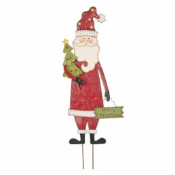 Glitzhome 36 in. Iron Santa Yard Stake - Versatile Holiday Outdoor & Indoor Decor thumbnail 1