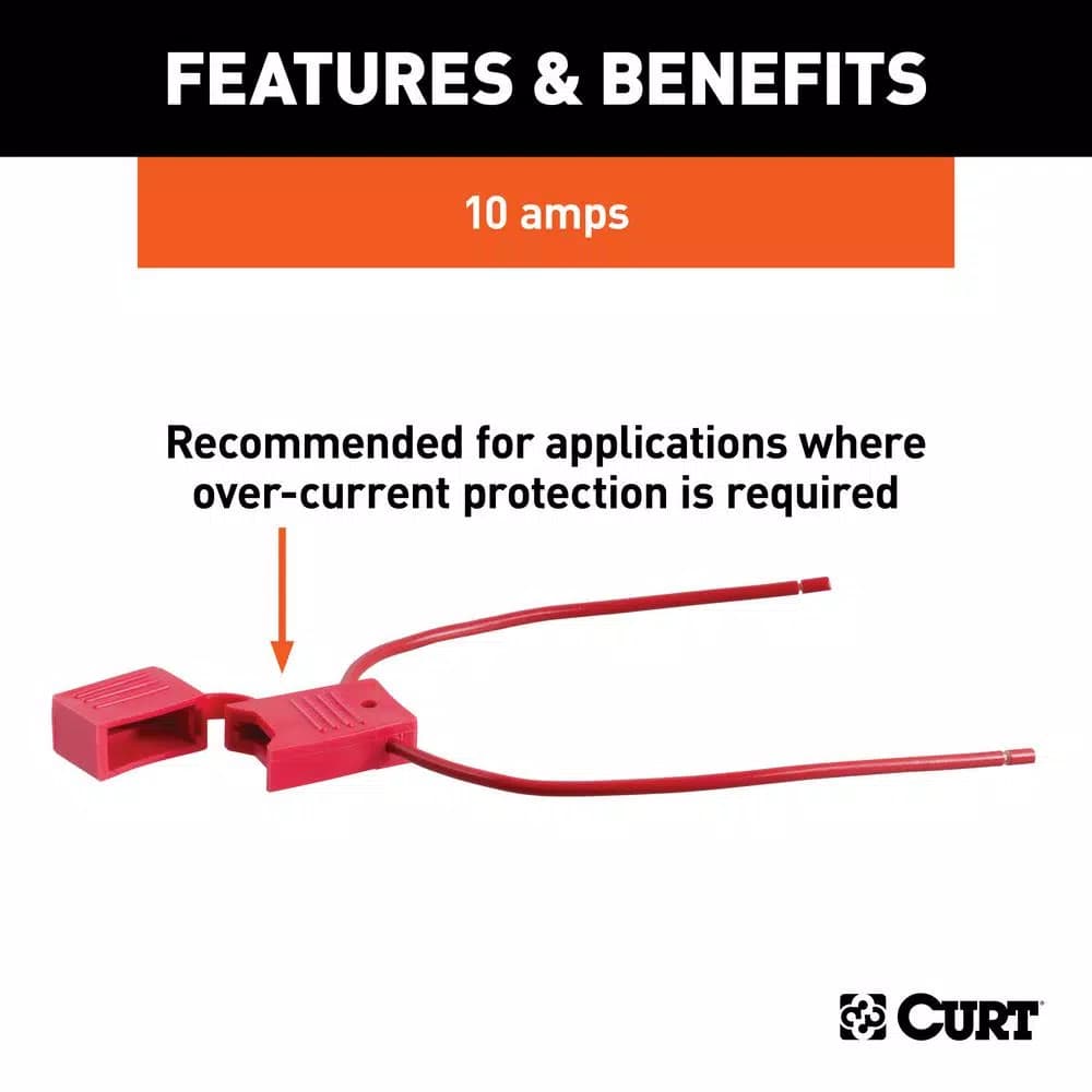 CURT 10-Amp In-Line Fuse Holders, 12-Pack