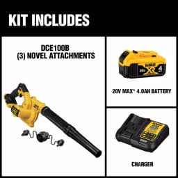 DEWALT 20V MAX Cordless Compact Jobsite Blower Kit with 4.0 Ah Battery and Charger, 135 MPH, 100 CFM thumbnail 2