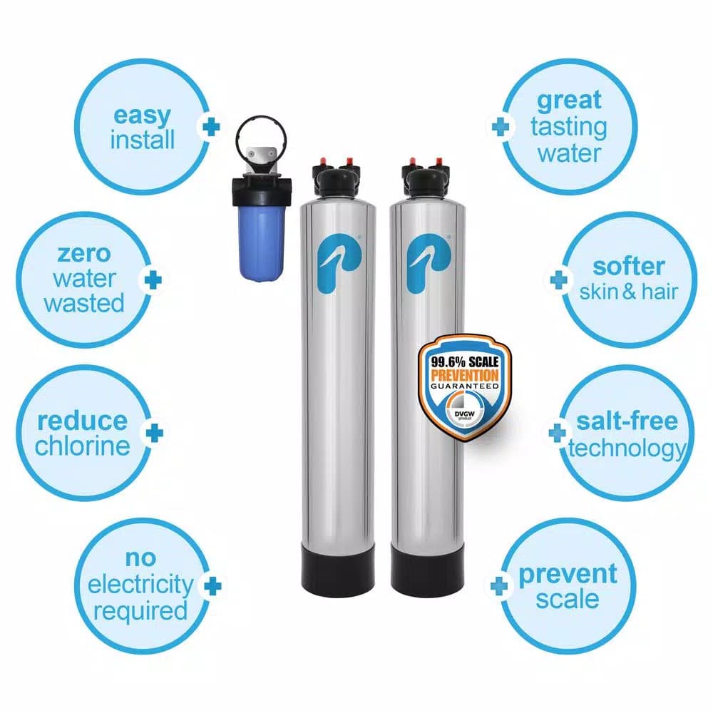 Pelican Water Pelican PSE2000 Whole House Water Filtration and NaturSoft Water Softener Alternative System, 15 GPM