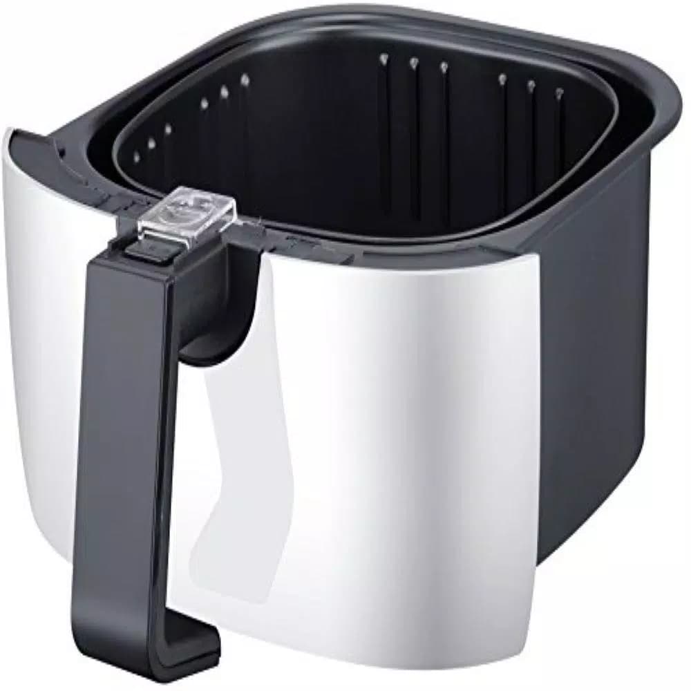 Ovente 3.2 Qt. White Air Fryer with Grill Pan and Non-Stick Basket, 1400W, 6 Presets