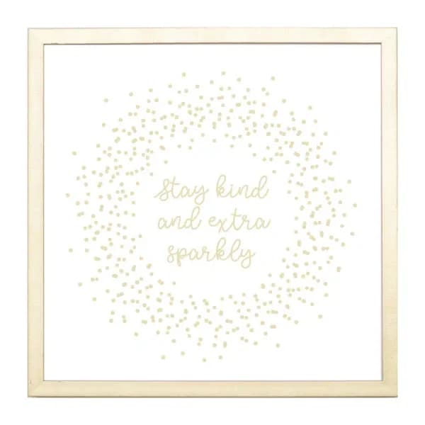 Petal Lane Home Stay Kind And Extra Sparkly Magnetic Memo Board with Gold Frame